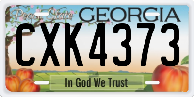 GA license plate CXK4373