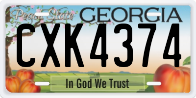 GA license plate CXK4374