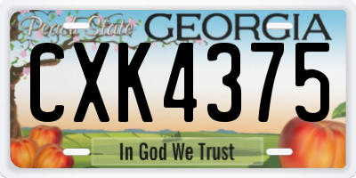 GA license plate CXK4375