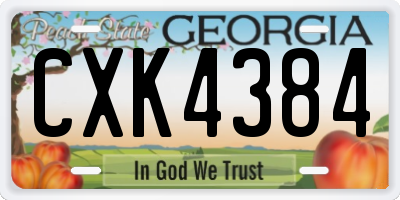 GA license plate CXK4384
