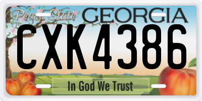 GA license plate CXK4386