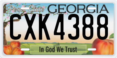 GA license plate CXK4388