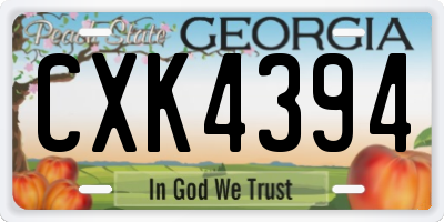 GA license plate CXK4394
