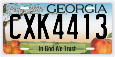 GA license plate CXK4413