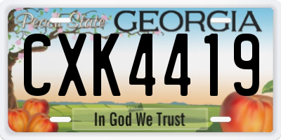 GA license plate CXK4419
