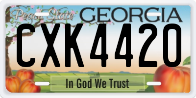 GA license plate CXK4420