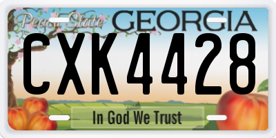 GA license plate CXK4428