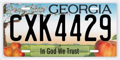 GA license plate CXK4429