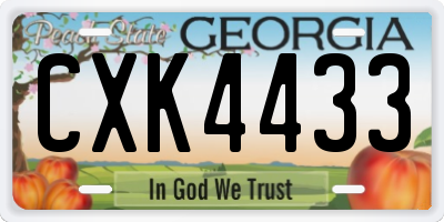GA license plate CXK4433
