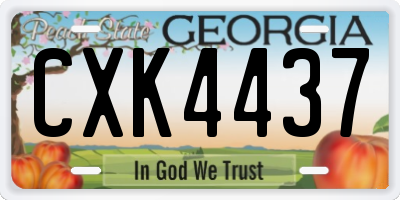 GA license plate CXK4437
