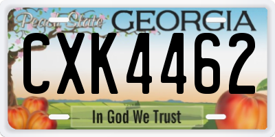 GA license plate CXK4462