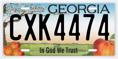 GA license plate CXK4474