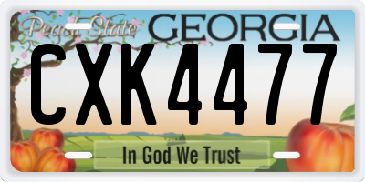 GA license plate CXK4477