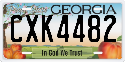 GA license plate CXK4482