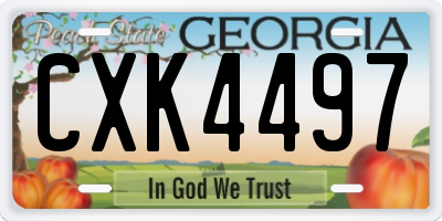 GA license plate CXK4497
