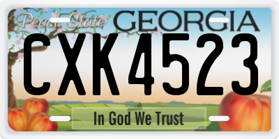 GA license plate CXK4523