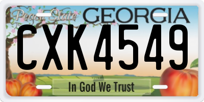 GA license plate CXK4549
