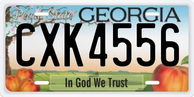 GA license plate CXK4556