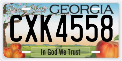GA license plate CXK4558