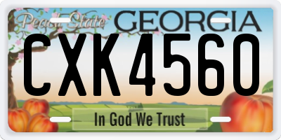 GA license plate CXK4560
