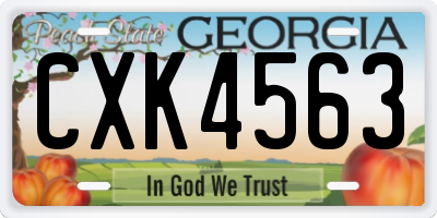 GA license plate CXK4563