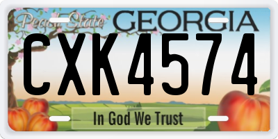 GA license plate CXK4574