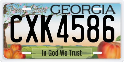 GA license plate CXK4586