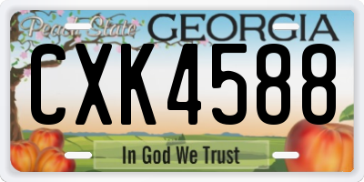 GA license plate CXK4588