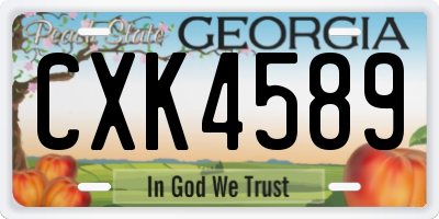 GA license plate CXK4589