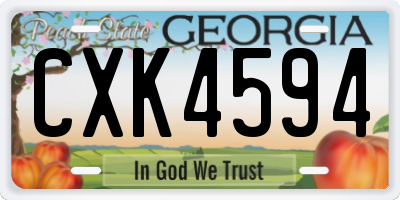 GA license plate CXK4594