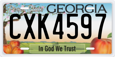 GA license plate CXK4597