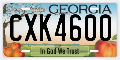 GA license plate CXK4600