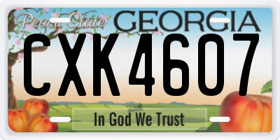 GA license plate CXK4607