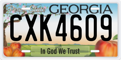 GA license plate CXK4609