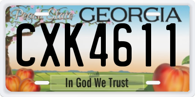 GA license plate CXK4611