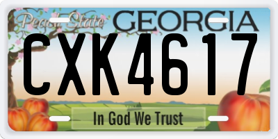 GA license plate CXK4617