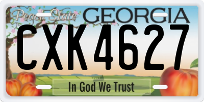 GA license plate CXK4627