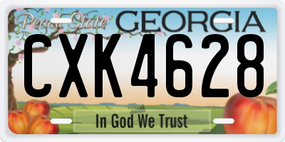 GA license plate CXK4628