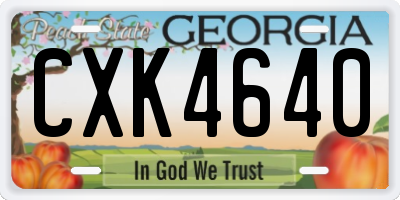 GA license plate CXK4640