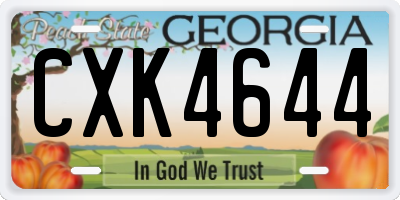 GA license plate CXK4644