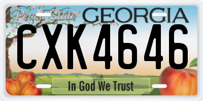GA license plate CXK4646