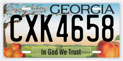 GA license plate CXK4658