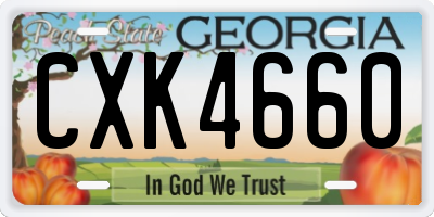GA license plate CXK4660