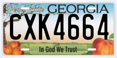 GA license plate CXK4664