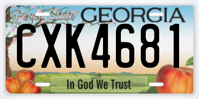 GA license plate CXK4681