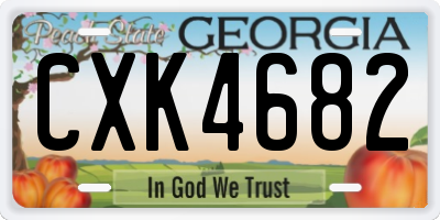 GA license plate CXK4682