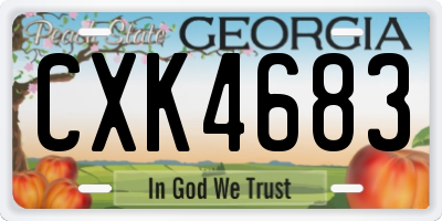 GA license plate CXK4683