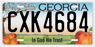 GA license plate CXK4684