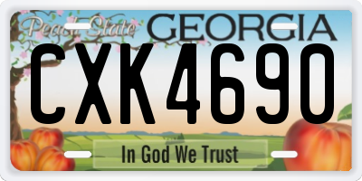 GA license plate CXK4690