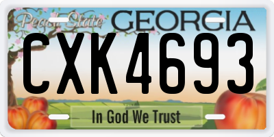 GA license plate CXK4693